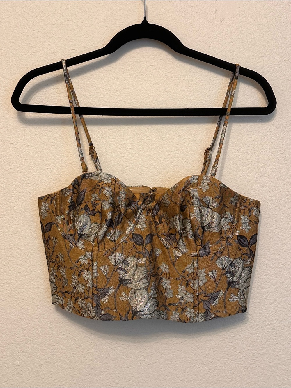 Banana Republic Mustard Floral Bustier Camisole